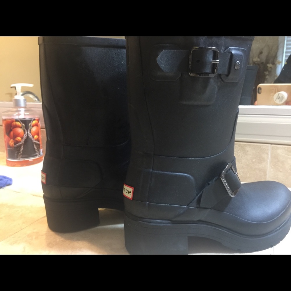 Short navy authentic hunter rainboots